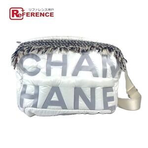 Chanel Coconeige fringe shoulder bag Coco logo nylon white